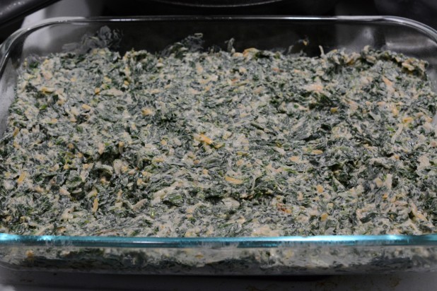 Spinach Crap in a Casserole Dish