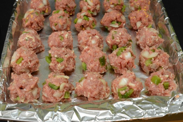 Pork Meatballs on Tray