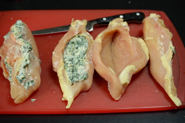 Chicken Breasts Split and Stuffed