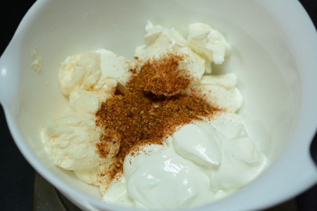 Sour Cream with Cream Cheese and Mayo and Taco Seasoning