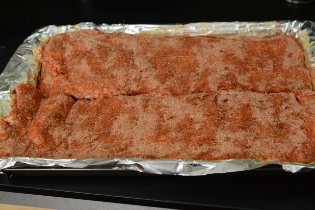 Ribs Coated and Ready for the Oven