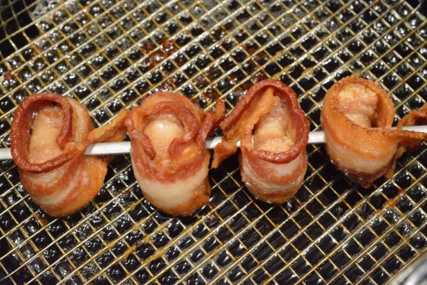 Bacon Wrapped Sausages after Frying