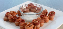 Bacon Wrapped Sausages with a Ranch Dipping Sauce