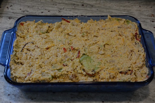 Chicken Avocado Casserole before Oven