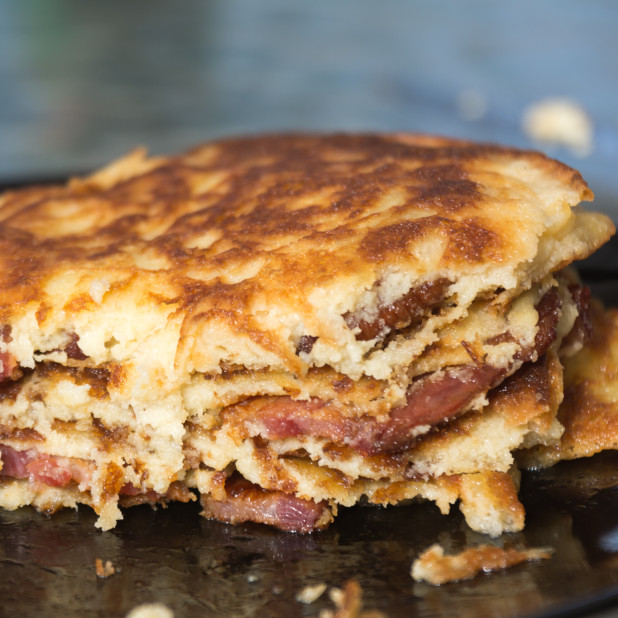 Inside of Bacon Keto Pancakes