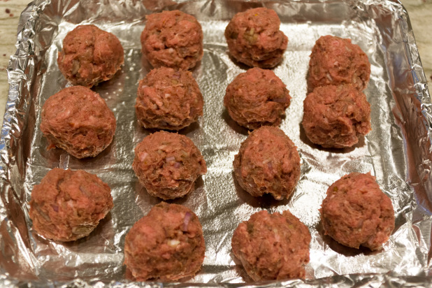 Lamb Meatballs Ready for the Oven