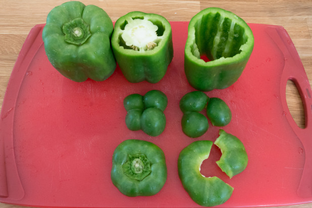 Prepping Green Peppers