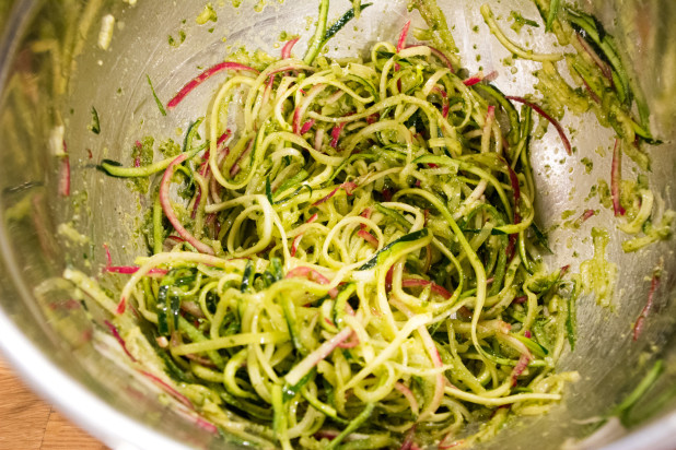 Spiralized Veggies with Pesto