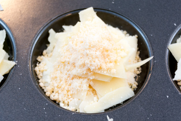 Closeup of Parmesan Chip before Cooking