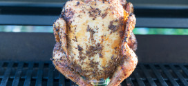 Finished Beer Can Chicken on the Grill